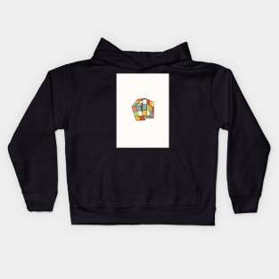 Retro colorful design with Rubik’s cube Kids Hoodie